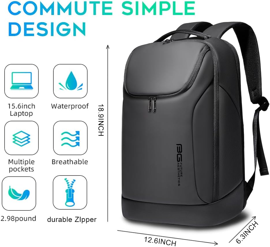 Business Smart Backpack Waterproof fit 15.6 Inch Laptop Backpack with USB Charging Port,Travel Durable Backpack