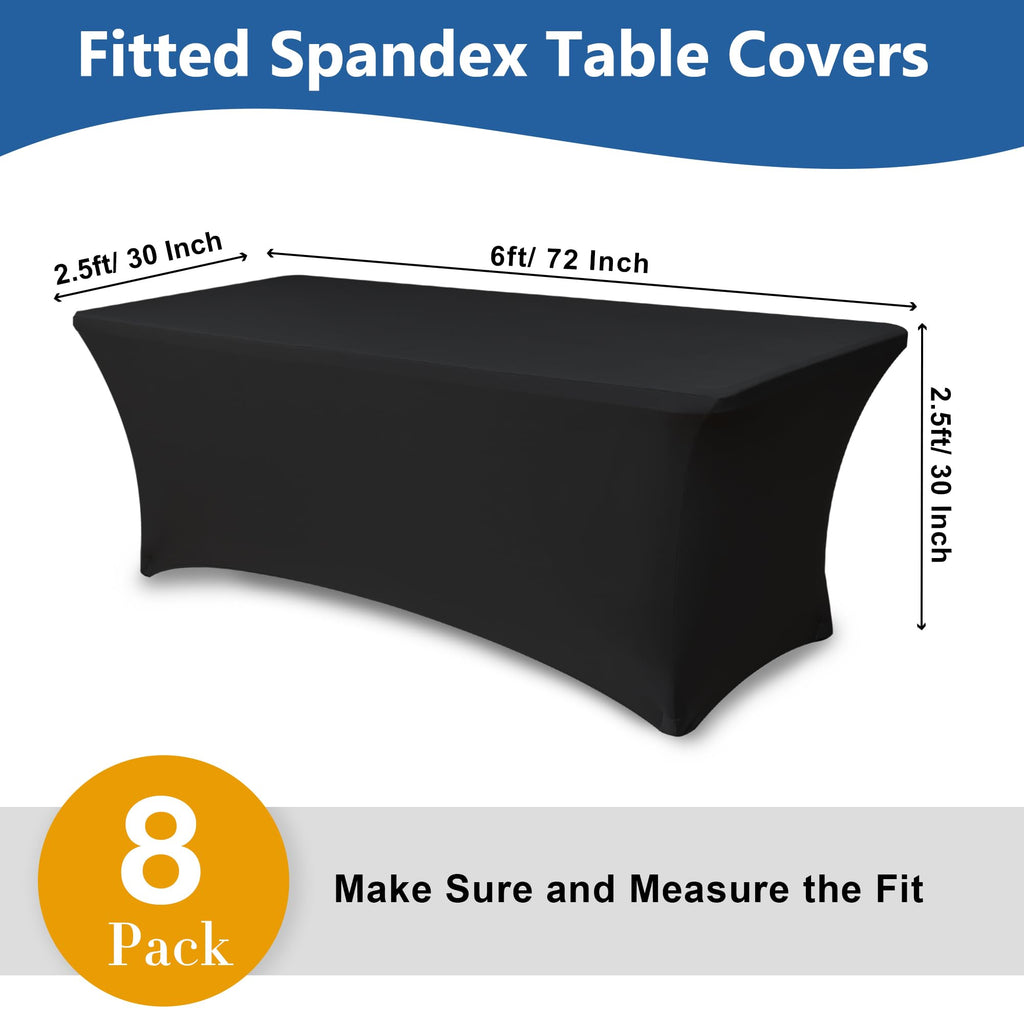 Spandex Table Cloths for 6 foot Rectangle Tables-Fitted Stretch Table Cover