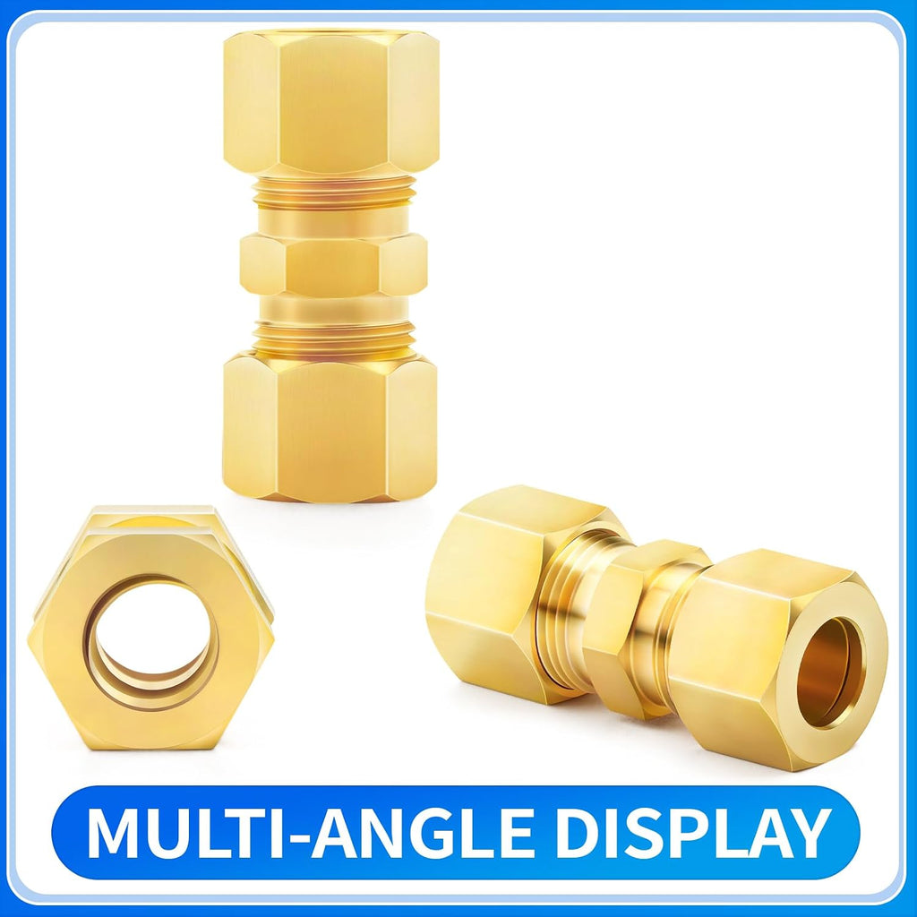 ChillWaves Brass Compression Tube Fitting, 7/8" OD x 7/8" OD Compression Union Connector(1-PACK)