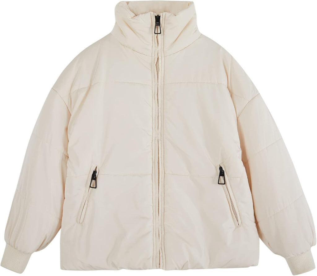 Girls Winter Long Sleeve Zip Puffer Jacket Kids Baggy Short Down Coats