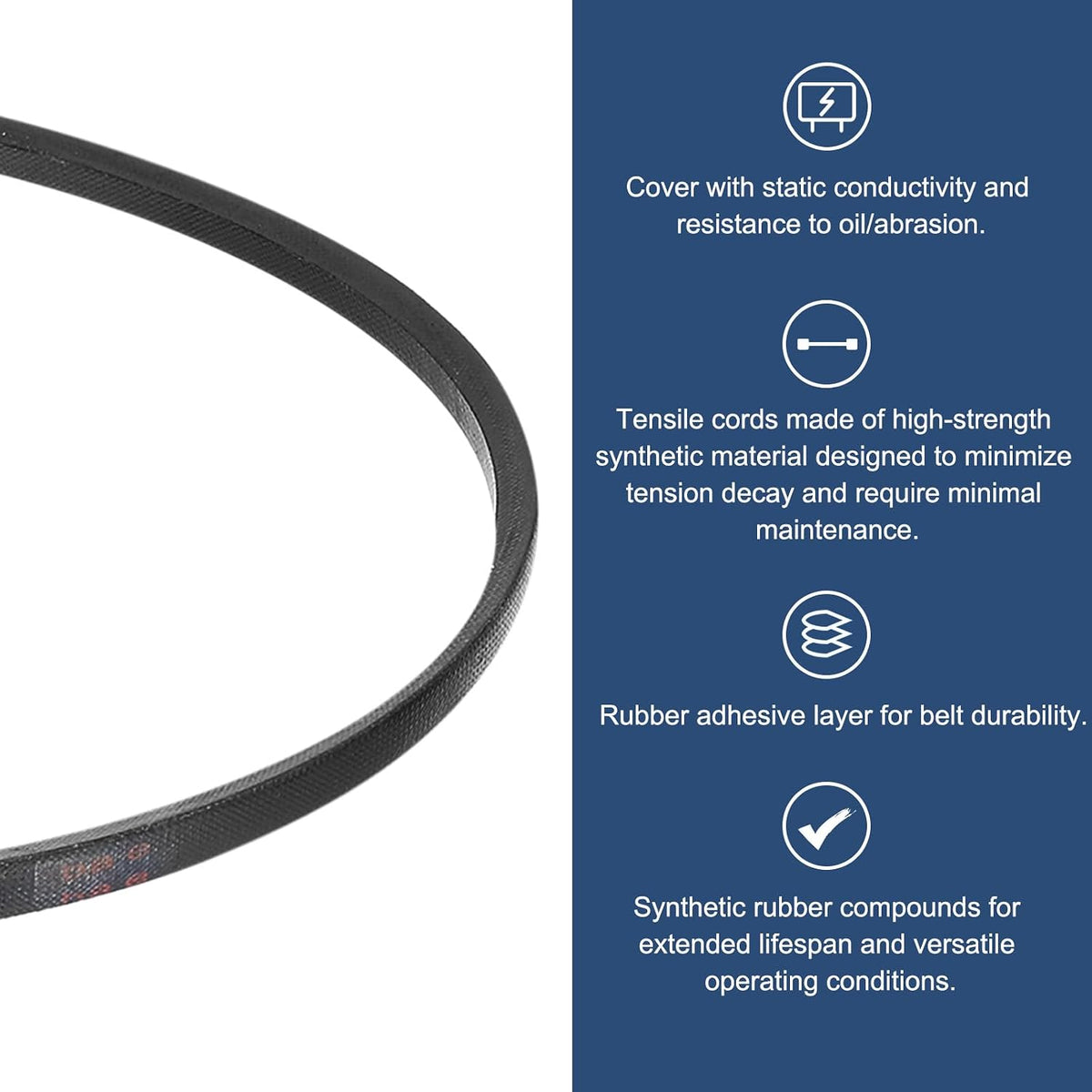 uxcell 2 Pcs 3L330 Classic Wrapped Rubber V-Belt, 33"(838mm) Outside Circumference, 3L Profile V Belt 3/8" Width 7/32" Height