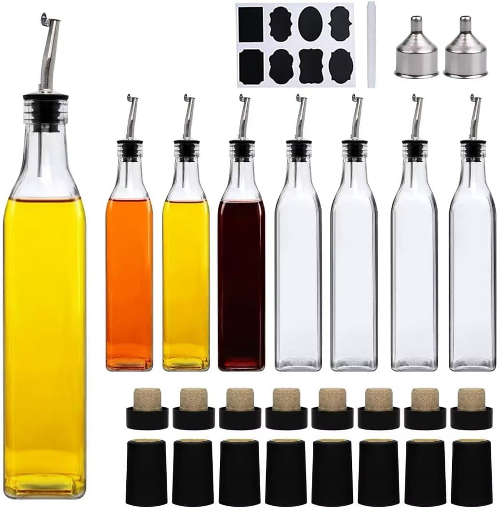 8Pcs 17oz Olive Oil Dispenser Bottle, Oil Dispenser for Kitchen