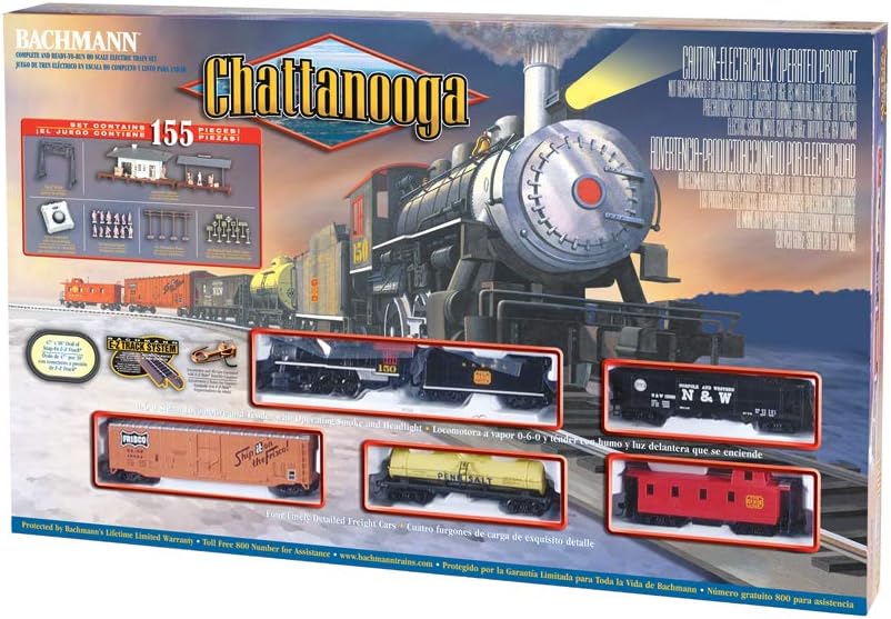 Trains Chattanooga Ready to Run 155 Piece Electric Train HO Scale | Complete Starter Set, Locomotive, Rolling Stock