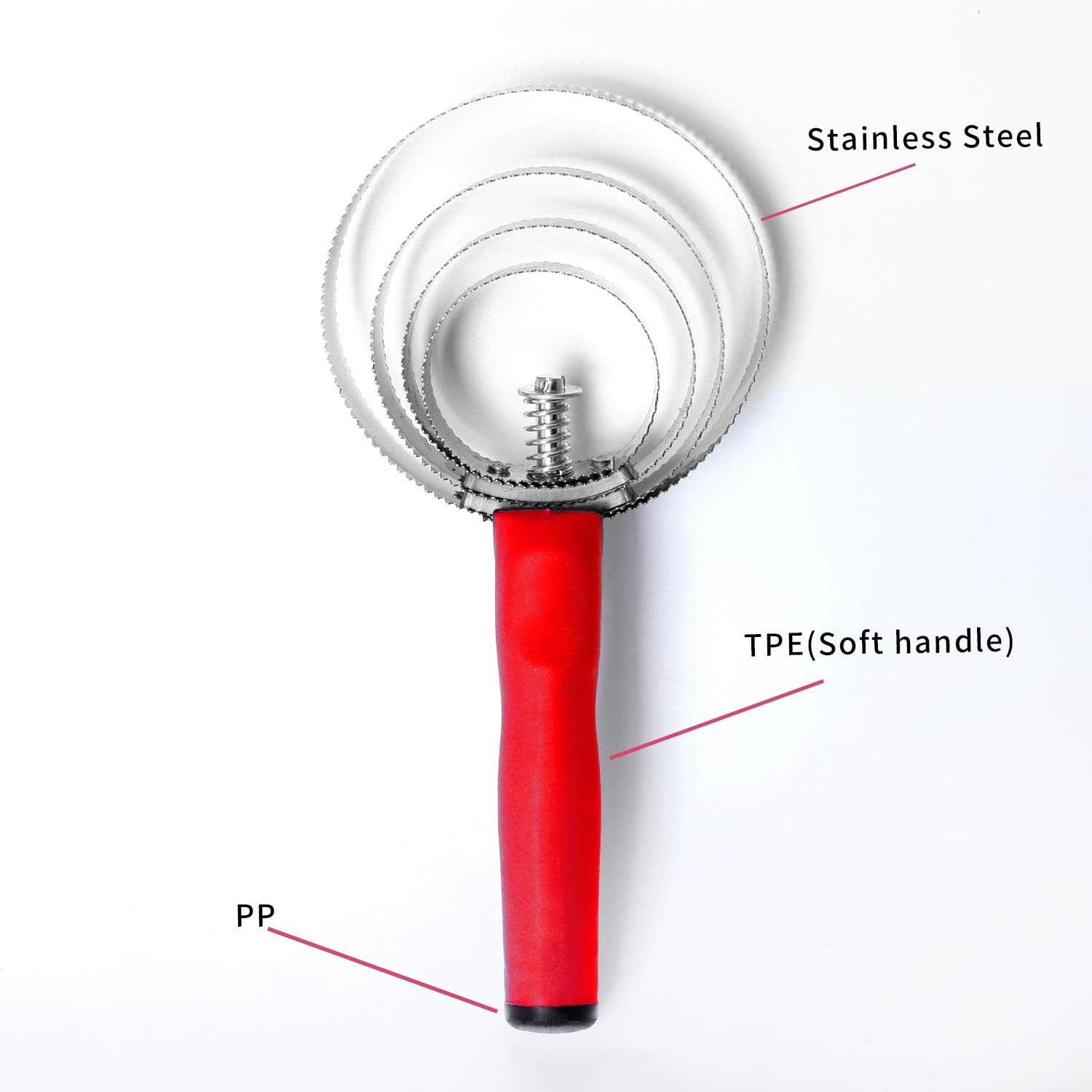 Reversible Stainless Steel Curry Comb with Soft Touch Grip (Red)