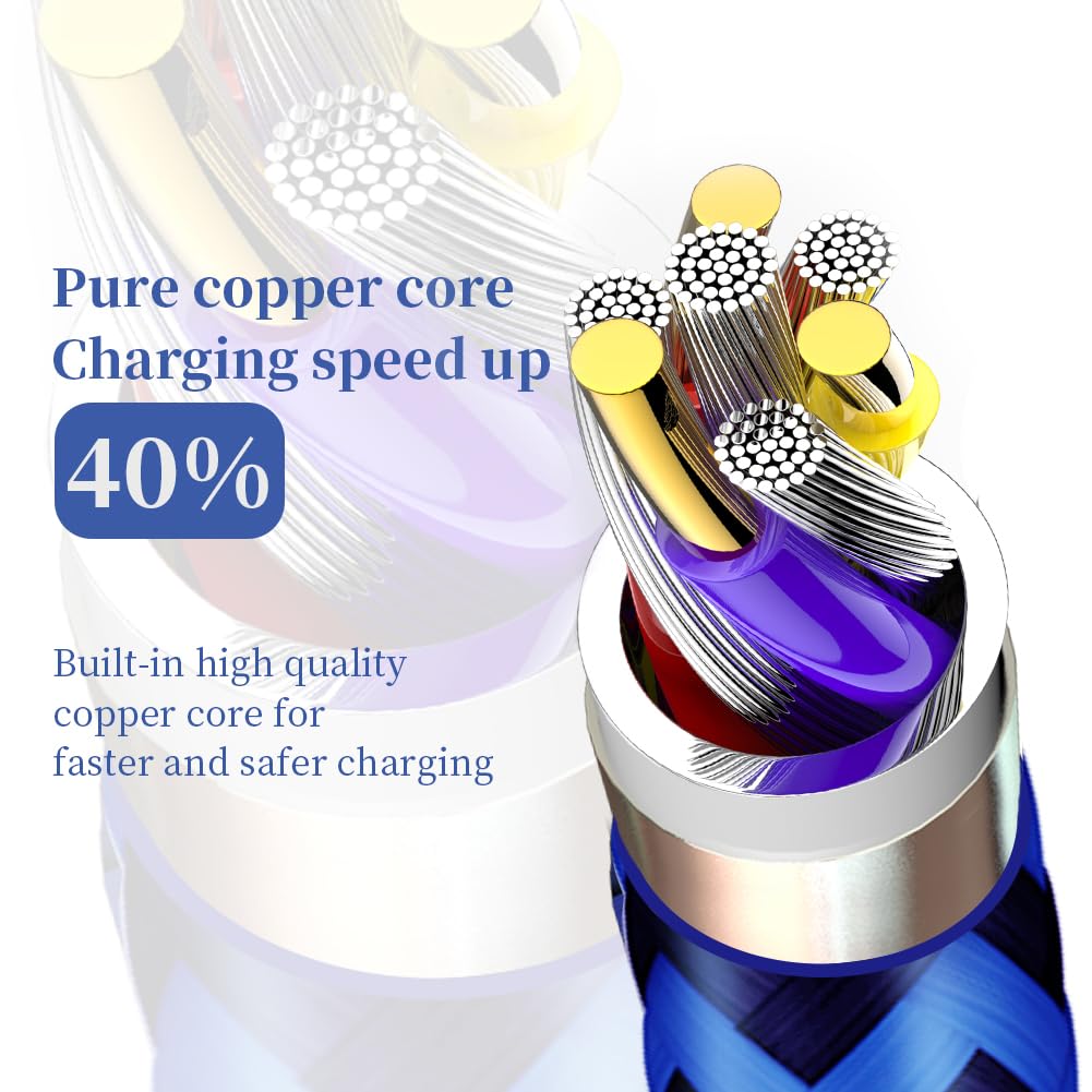iPhone Charger [Apple MFi Certified] Lightning Cable 6PACK-3/3/6/6/6/10 FT Nylon Braided iPhone Charger Cord High