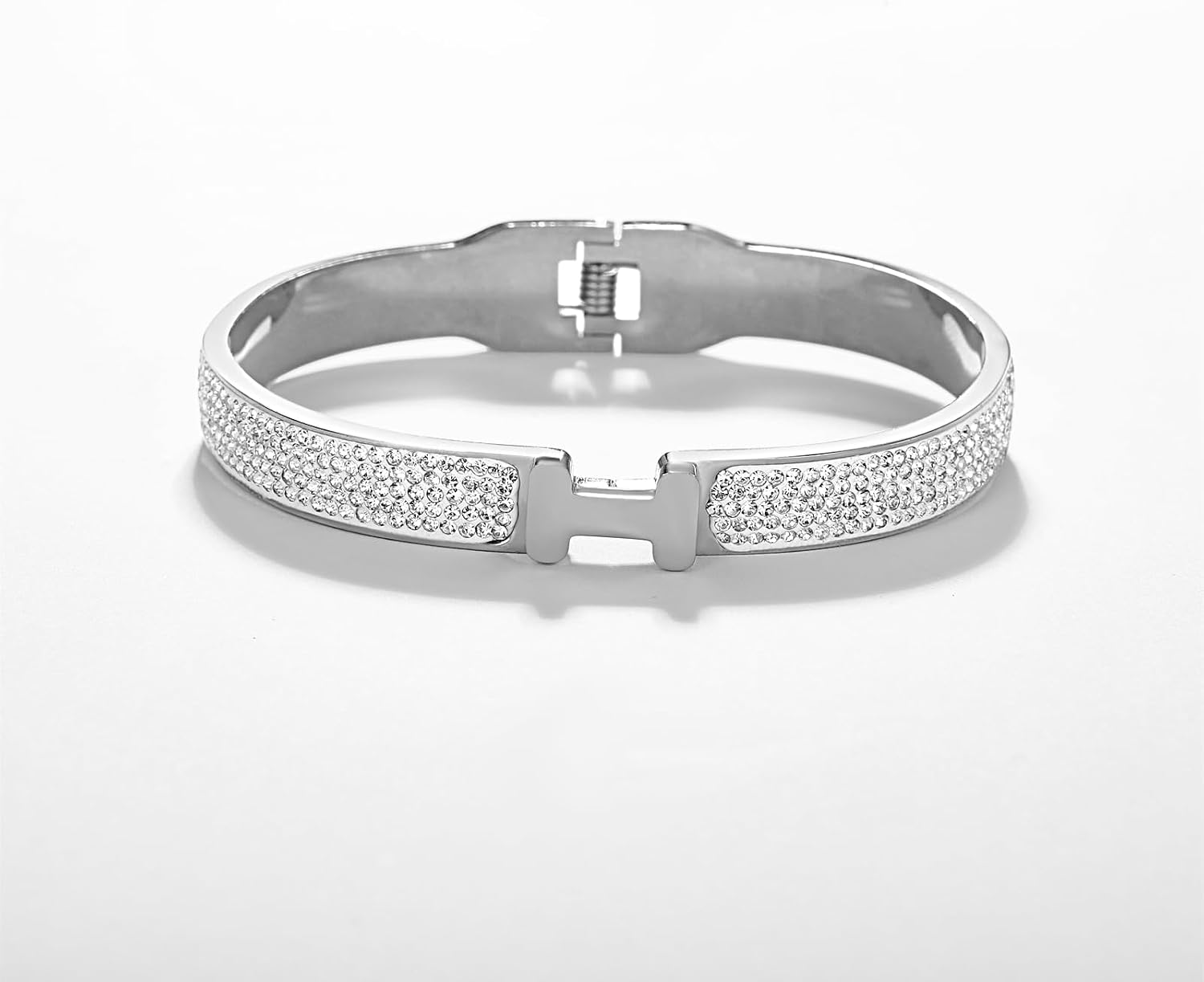 18K Gold Plated Bangle Bracelets for Women Stainless Steel with Cubic Zirconia Fashion Jewelry