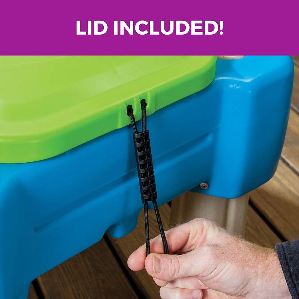 Step2 Cascading Cove Sand and Water Table, Kids Activity Sensory Playset, Comes with Umbrella, Summer Outdoor Toys, 7