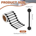 3000pcs 6Rolls Total Tamper Evident 2.8x0.5 Tamper Shipping Black