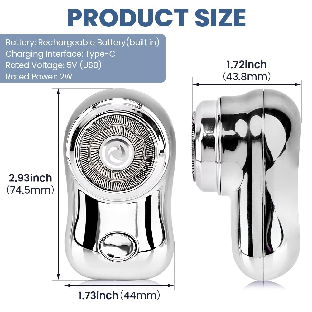 Mini Portable Electric Shaver, Rechargeable Shaving Razor for Men