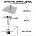 10FT Wedding Backdrop Stand, Adjustable 4-Post Canopy Chuppah Mandop Hardware Kit, Metal Arch Frame for Wedding