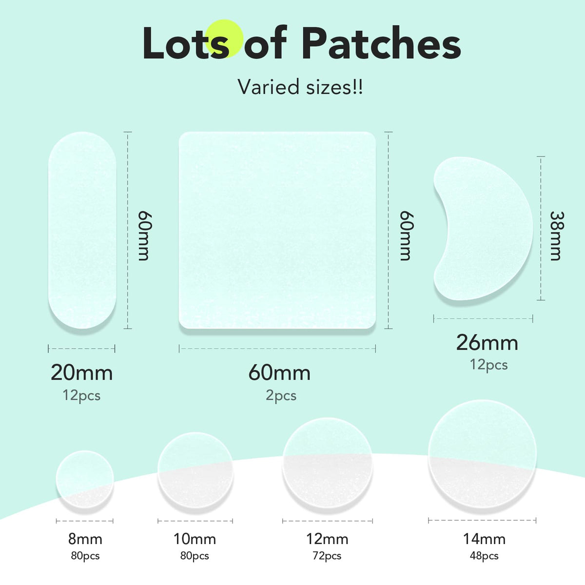 Large Pimple Patches for Face & Body, 7 Sizes 306 Counts