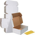 12x8x4 Shipping Boxes Set of 20, White Corrugated Cardboard Mailer Box for Packing Small Business