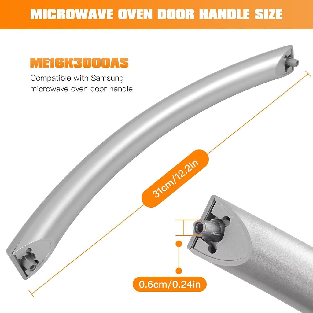 Microwave Door Handle ME16K3000AS for Samsung SMH1622S, 12.125 Inch Length