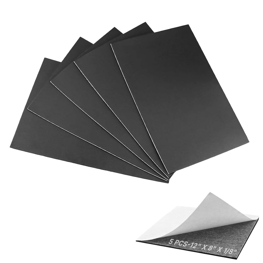 Adhesive Foam Padding Sheets - 5 Pcs 1/8" x 12" x 8" Thin Closed Cell Foam