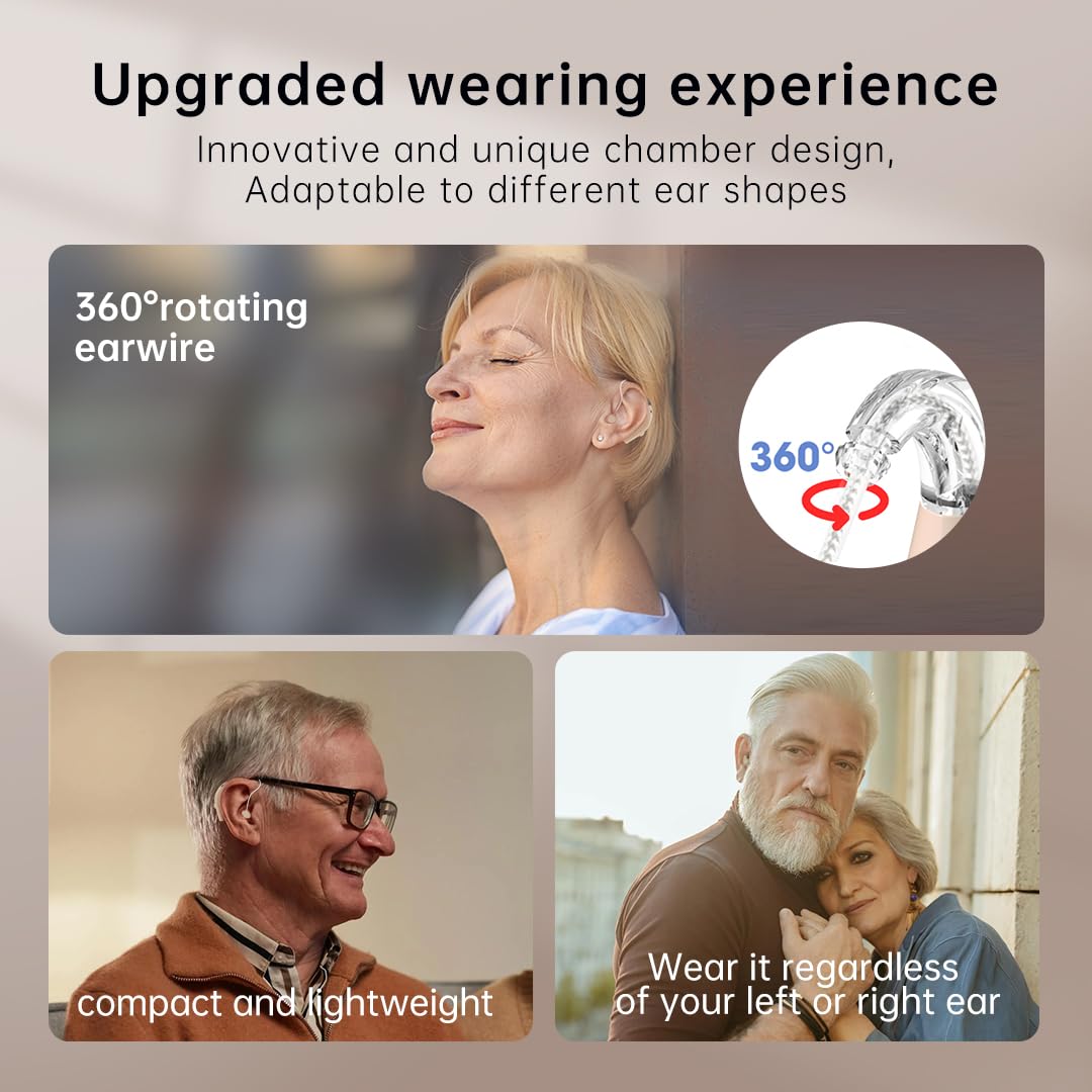Rechargeable Hearing Aids For Seniors Noise Cancellation Standby 90h