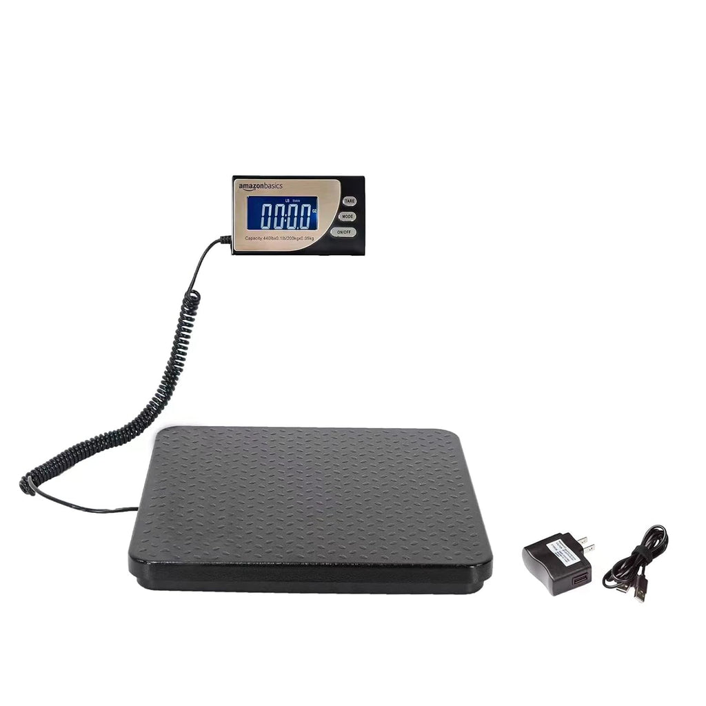 Digital Postal Scale with Tare Function, Heavy Duty, Aluminium Platform, 440 lb Capacity, Digital Shipping, Portable