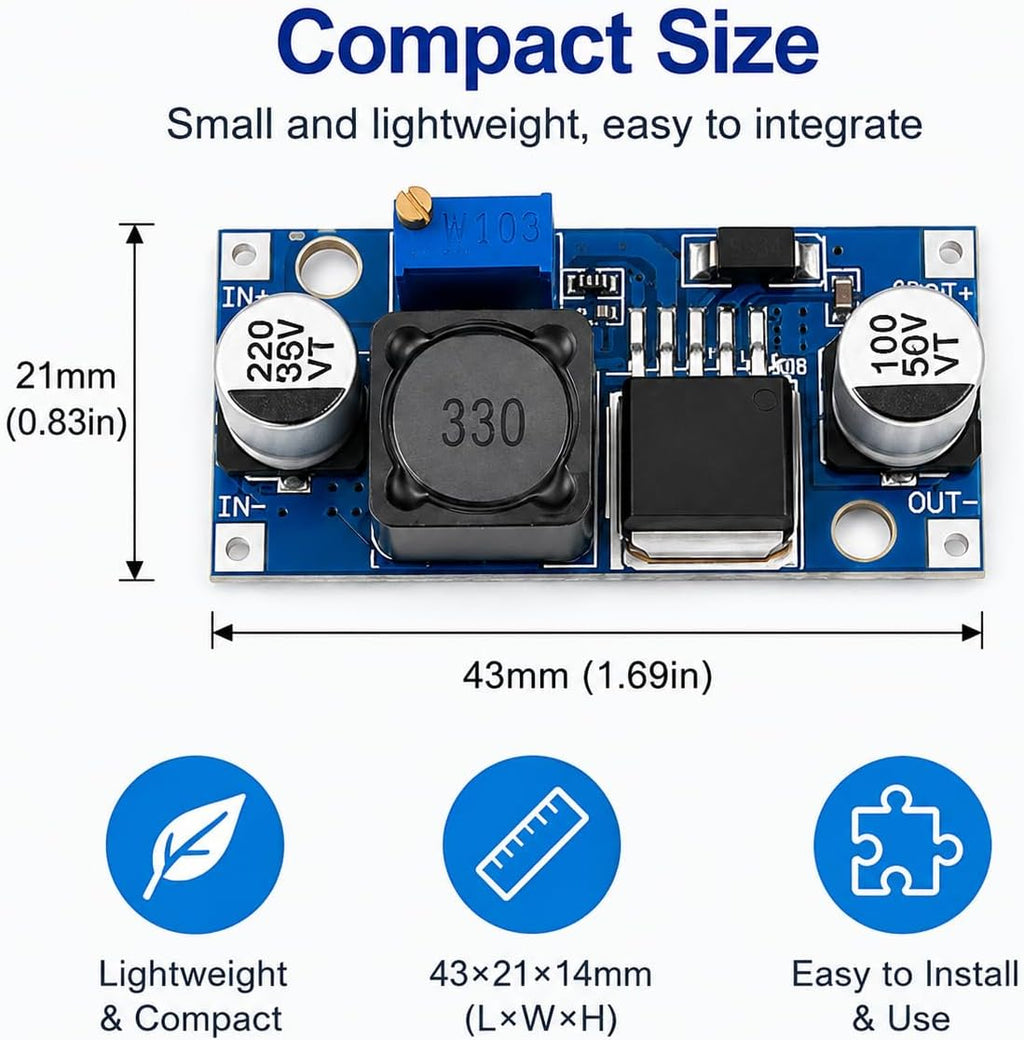 6 PCS XL6009 DC-DC Adjustable Boost Converter Module, 3V-32V Input 5V-35V Output Step Up Voltage Regulator Board, 400KHz Voltage Converter Module for DIY Electronics Projects