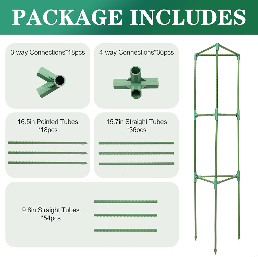 Tomato Cages for Garden,6 Pack 50in Tall Tomato Plant Support Stakes Adjustable Heavy Duty Steel Plant Tower Stakes