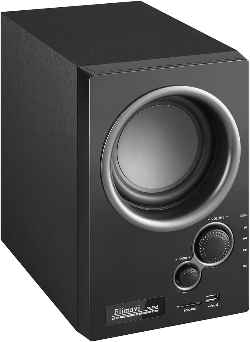 5.1 Home Theater Surround Sound System with 5.5-Inch Subwoofer | 200W Peak Power, Five 2.5-Inch Speakers, MDF