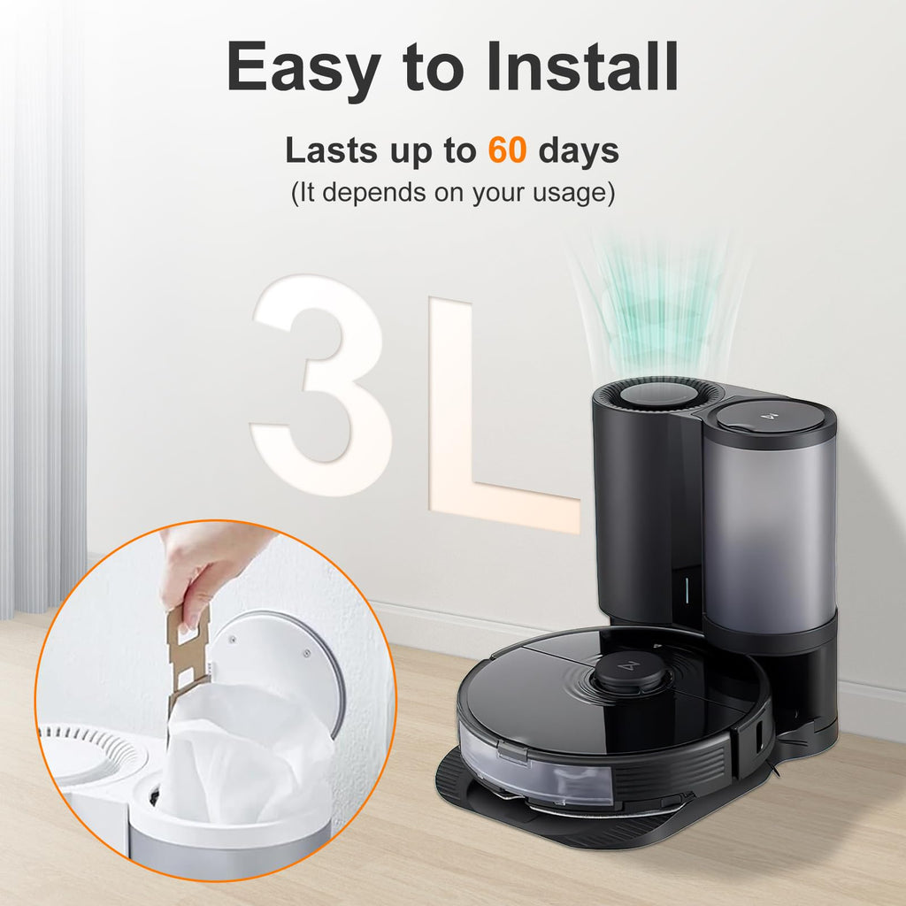8 Pack Dust Bags for Roborock S7 / S7+ Vacuum Cleaner Auto-Empty Dock