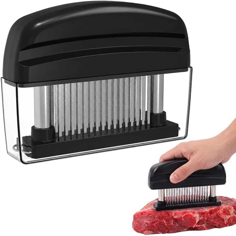 Professional Spring-Loaded Meat Tenderizer, 2026 Upgrade Meat Tenderizer Tool with 48 Stainless Steel Sharp Needle