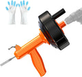 Drain Snake, Auto Feed Drain Auger with Drill Attachment, 25 Feet Plumbing Snake Flexible Hair Drain Clog Remover for