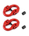 QWORK G80 Alloy Steel Hammerlock Coupling Link Connecting Link, 1/4", Red Painted, 2645 lbs Working Load Limit, 2 Pack