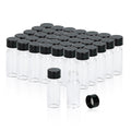1/2 Dram Glass Vials, Small Liquid Sample Vial, 2 ml Borosilicate Glass Empty Vials with Caps, 9-425 Black Closed Top