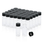 1/2 Dram Glass Vials, Small Liquid Sample Vial, 2 ml Borosilicate Glass Empty Vials with Caps, 9-425 Black Closed Top