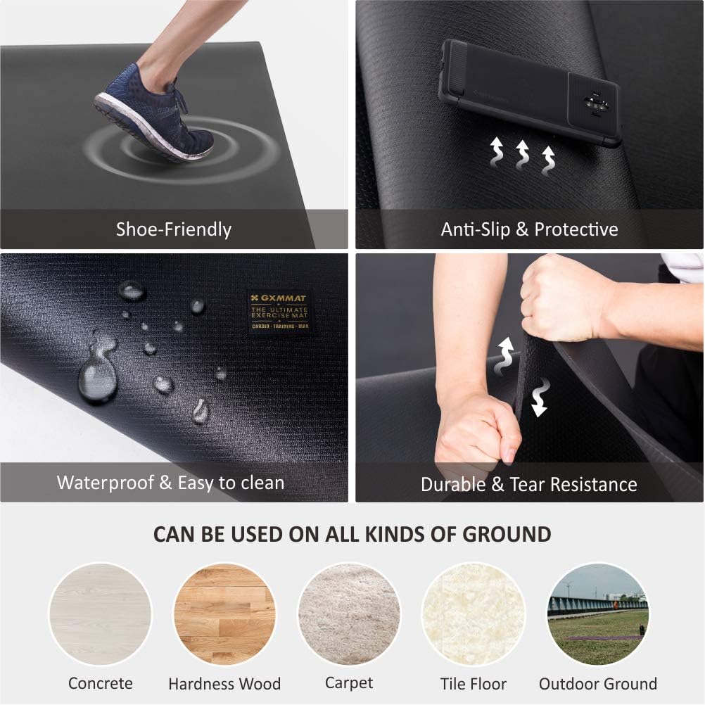 Extra Large Exercise Mat 16'x6'/12'x6'/10'x6'/8'x6'(7mm), Extra Wide Workout Mats for Home Gym Flooring, Non-Slip