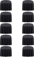 10 Pack 120 Inch Black Tablecloths for Round Tables