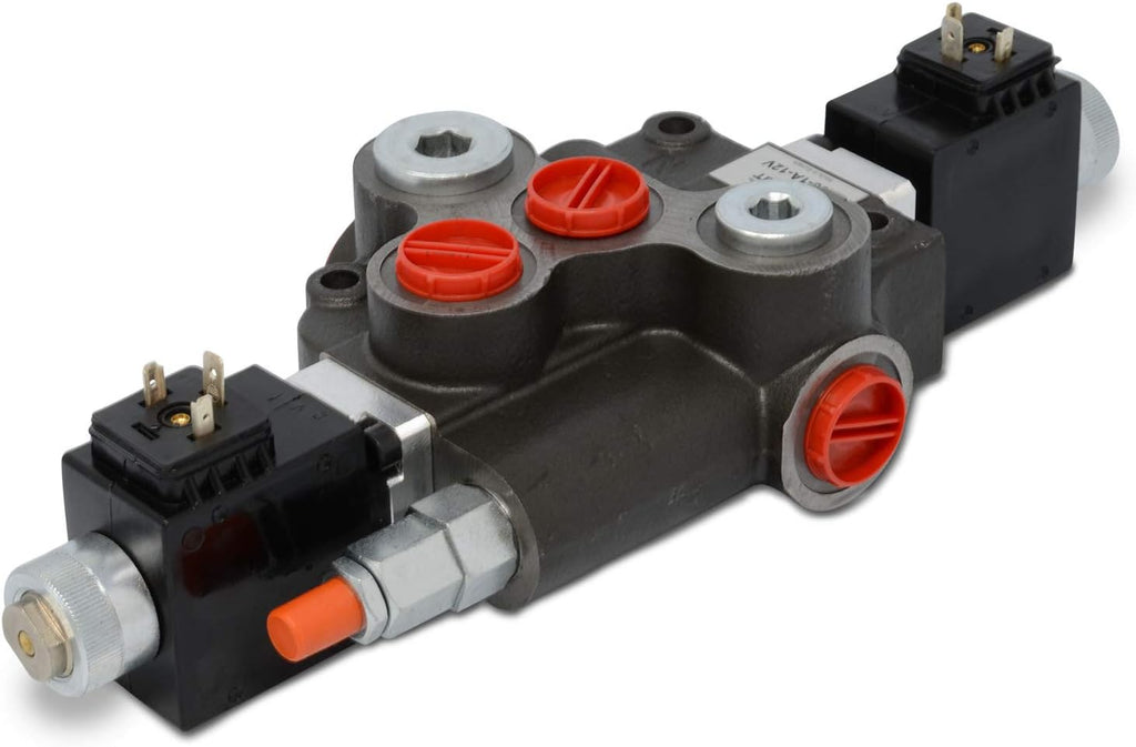 Hydraulic Monoblock Solenoid Directional Control Valve, Double Acting, 1 Spool, 21 GPM, 12V DC