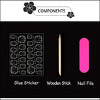 Medium Press on Coffin Nails - Brown Fake Nails with Leopard Print Design - Ombre, Winter False Nails Press ons