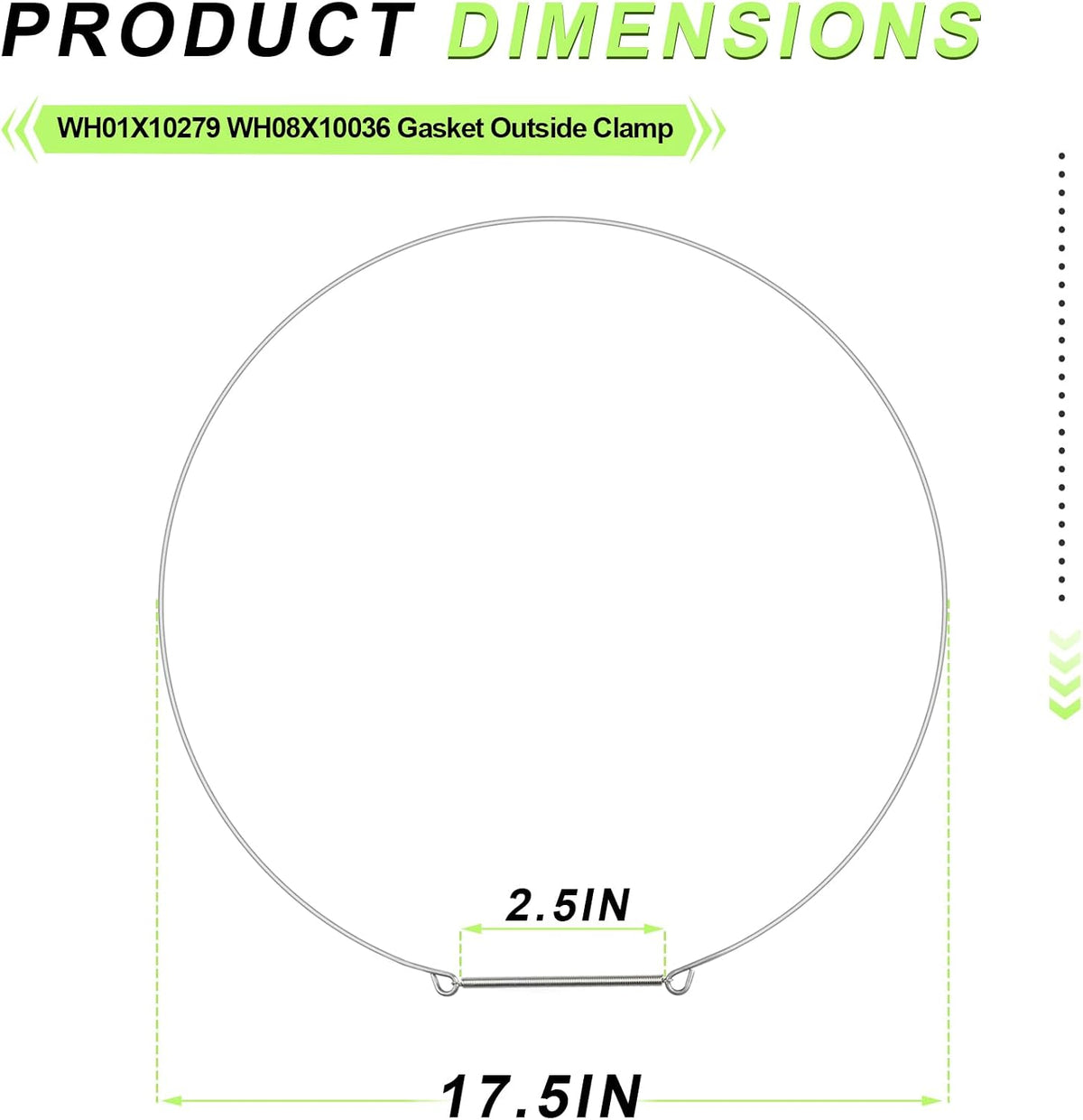WH01X10279 Washer Door Gasket Retaining Ring Fits for GE Front Load Washer