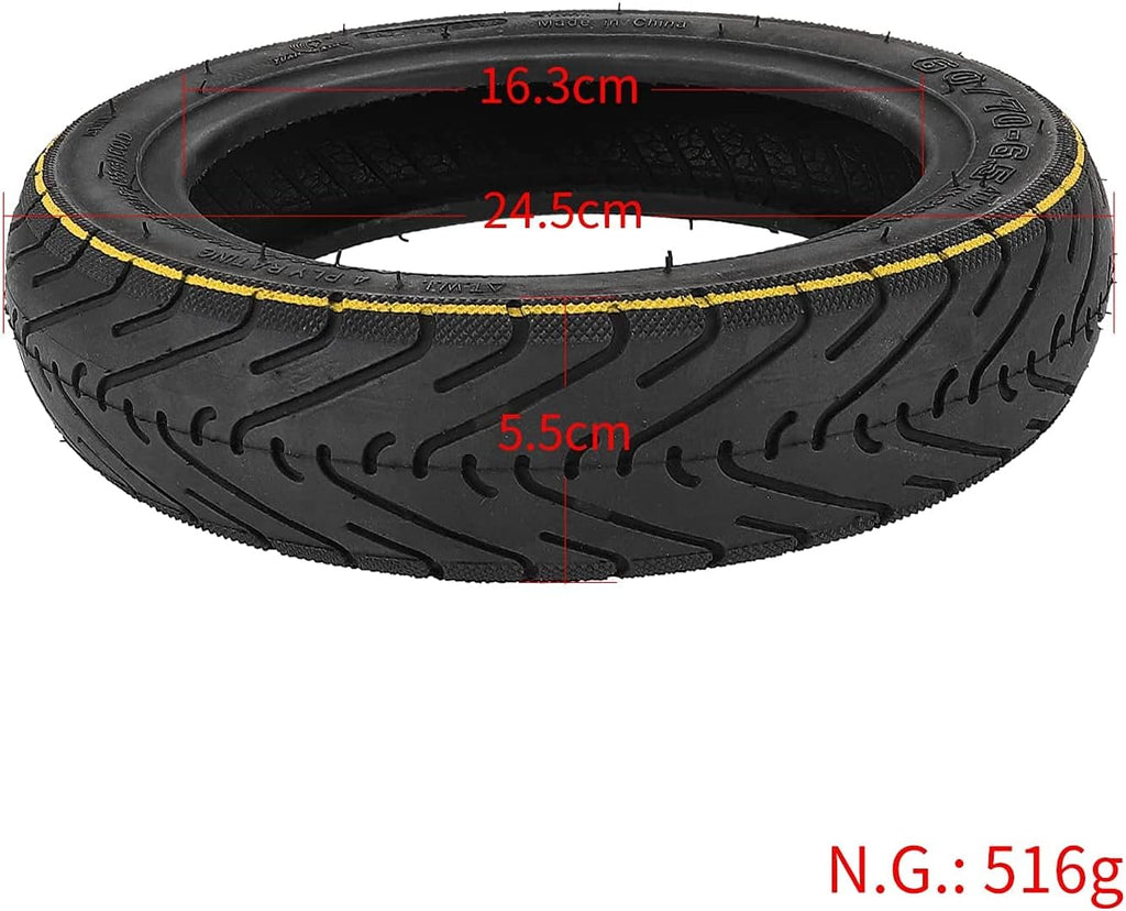 YBang 60/70-6.5 tubeless tire with Valve for Segway Ninebot Max G30 / G30E / G30LP Electric Scooter Solid Rubber Tires 10-inch Anti-Slip Explosion-Proof Tires