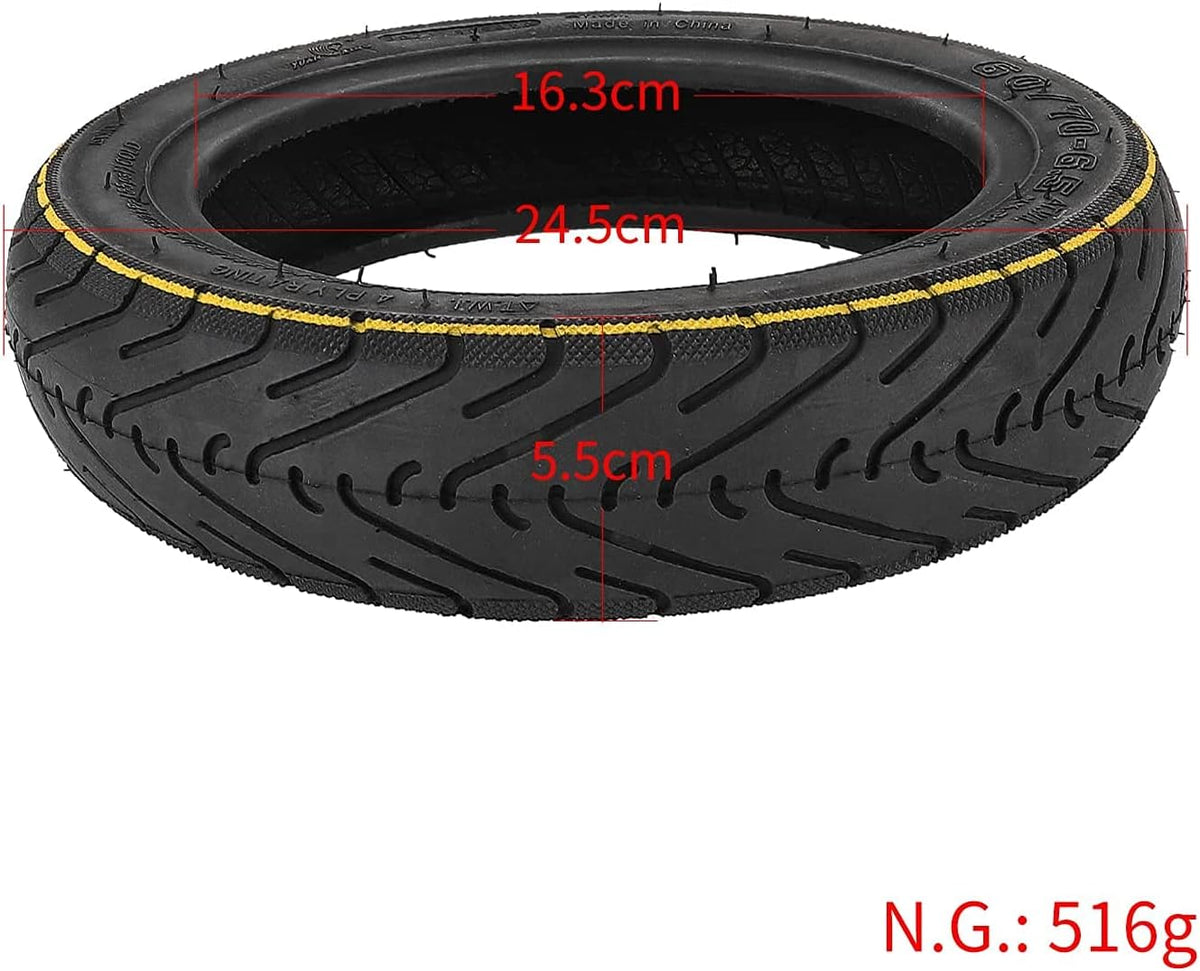 YBang 60/70-6.5 tubeless tire with Valve for Segway Ninebot Max G30 / G30E / G30LP Electric Scooter Solid Rubber Tires 10-inch Anti-Slip Explosion-Proof Tires