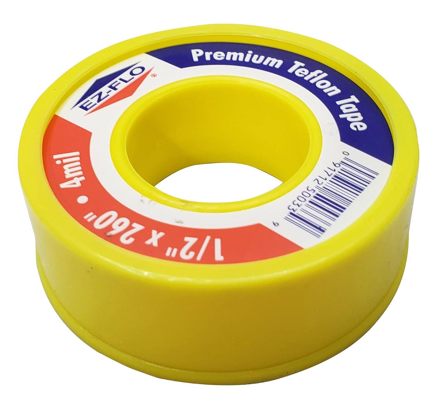 Gas PTFE Tape, 1/2" x 260", 4 mil, 10 Pack | EZ-FLO Gas Teflon Tape, Premium Pipe Thread Tape, 1/2-Inch x 260-Inches