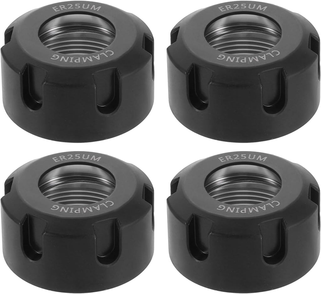 uxcell 4pcs Clamping ER25UM(M32) Collet Clamping Nuts for CNC Milling Chuck Holder Lathe