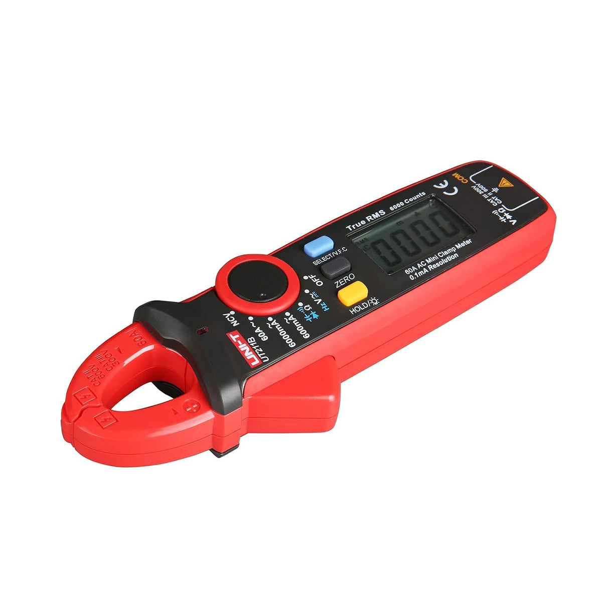 UNI-T Digital Clamp Meter UT211B Mini Multi Tester 60A Auto Ranging 6000 Counts TRMS Backlit VFC NCV Meter, AC DC Current Voltage Ohmmeter Capacitance Continuity Diode, 0.1mA Resolution