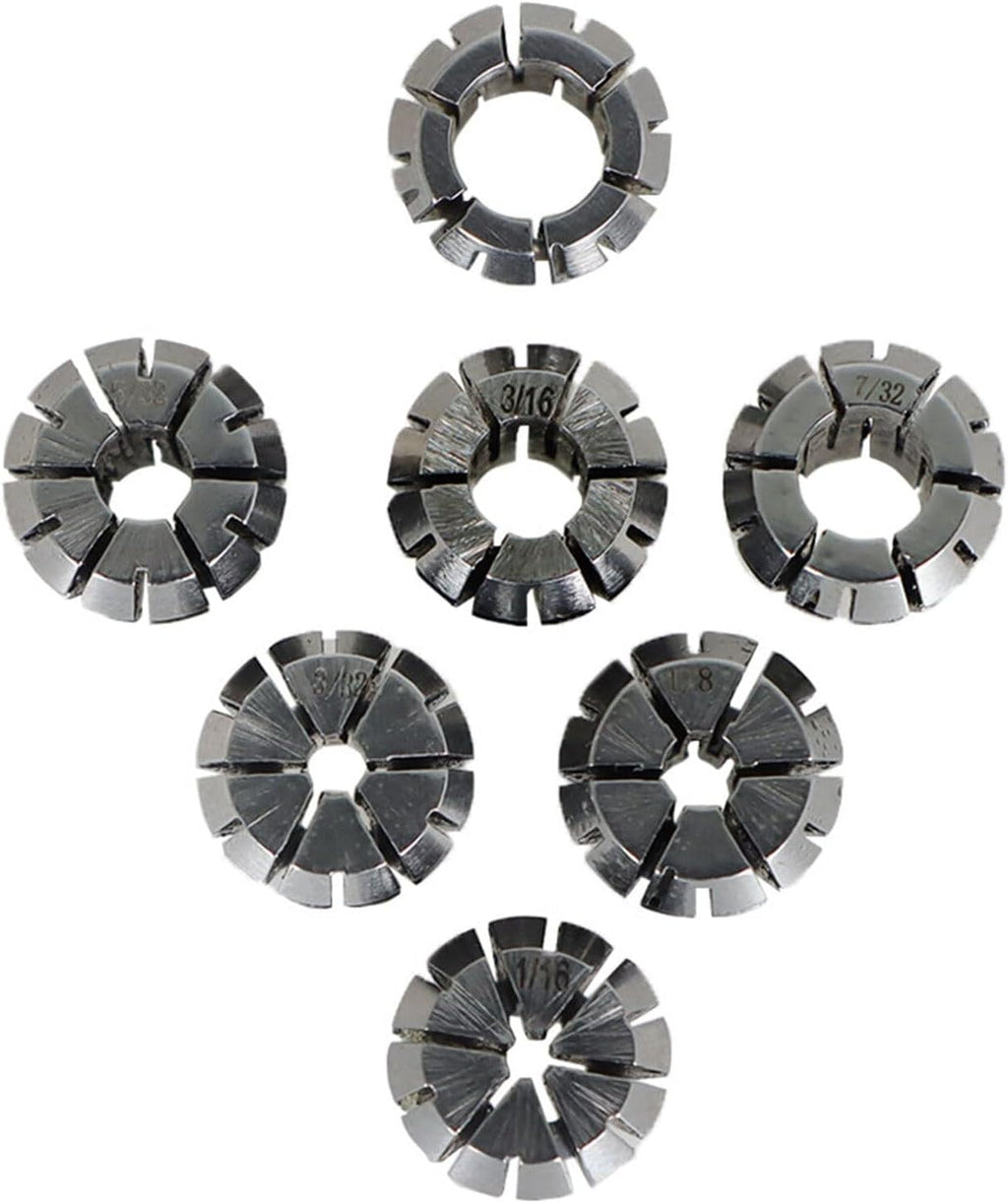 findmall 7Pcs ER11 Spring Collet Set 1/16-1/4 Collet Chuck