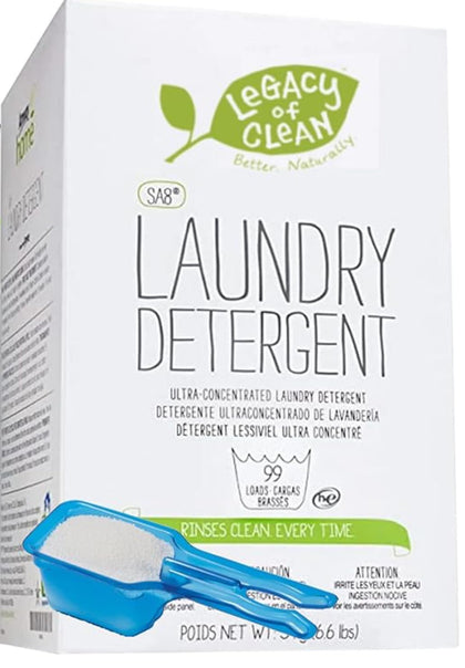 SA 8 Biodegradable Concentrated Laundry Detergent Powder 105.6 Oz,Fast-to-Dissolve into Cold/Hot Water w/o Irritation