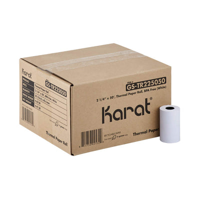 BPA-Free Thermal Paper Rolls - Receipt Paper for POS, Credit Card & Cash Register - Clear & Fine Print (2 1/4", 50')