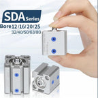 Pneumatic Cylinder SDA16/20/25/32/40/50/63/180/100 Series Double Acting 5-100Mm Stroke Compact Air Cylinder(Stroke 80mm,Bore 50mm)