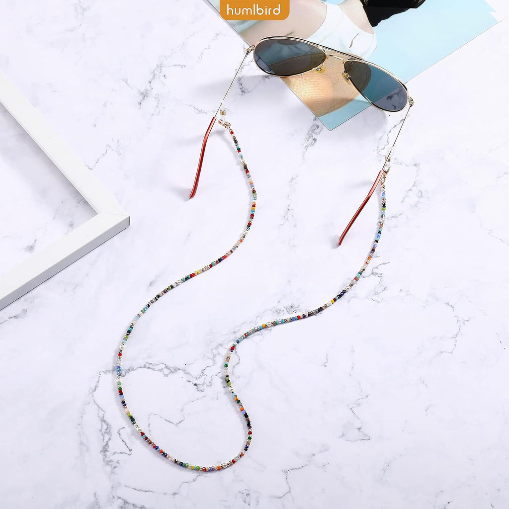 Mask Lanyard Eyeglasses Chain Healing Crystal Beaded Sunglasses Chains with Pearl for Women