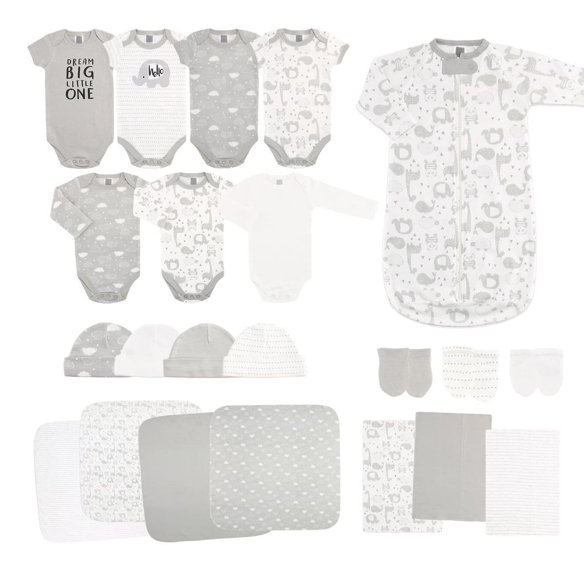 Baby Layette Gift Set for Baby Boys or Girls - 23 Piece New Born Unisex Gift Set, Clothes & Newborn Essentials Must