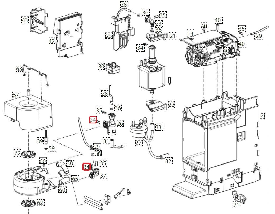 Clip D5mm compatible with Delonghi Coffee Machines