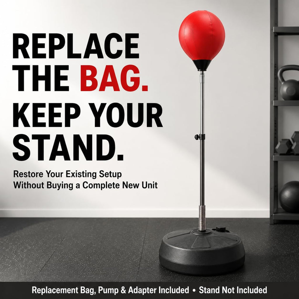 Heavy-Duty Punching Bag Replacement – Desktop, Pedestal & Floor, No Stand | Updated with Universal Adapter for