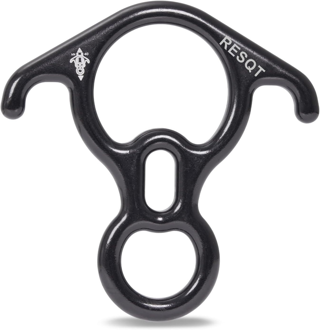 40KN Rescue Figure 8 Descender, Large Bent-Ear Belaying and Rappelling Gear Belay Device for Rock Climbing Peak
