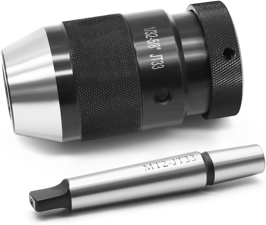1/32"- 5/8" Heavy Duty JT33 Keyless Lathe Drill Chuck MT2 Shank