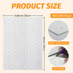 200 Pcs Oil Absorbent Pads, 9.8" x 13" Heavy Dimpled Garage Absorbing Mat